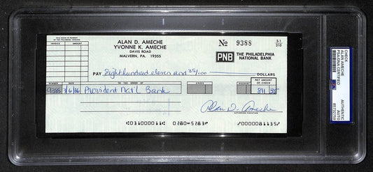 Alan Ameche Signed/Auto 1986 Bank Check 1954 Heisman Wisconsin PSA/DNA 205365