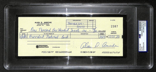Alan Ameche Signed/Auto 1988 Bank Check 1954 Heisman Wisconsin PSA/DNA 205369