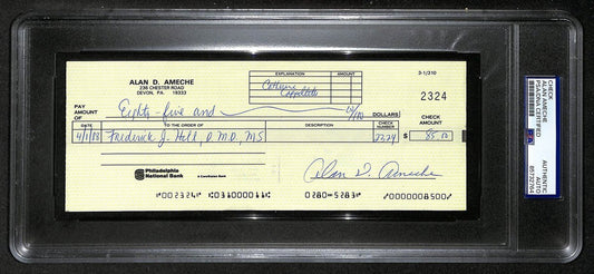 Alan Ameche Signed/Auto 1988 Bank Check 1954 Heisman Wisconsin PSA/DNA 205370