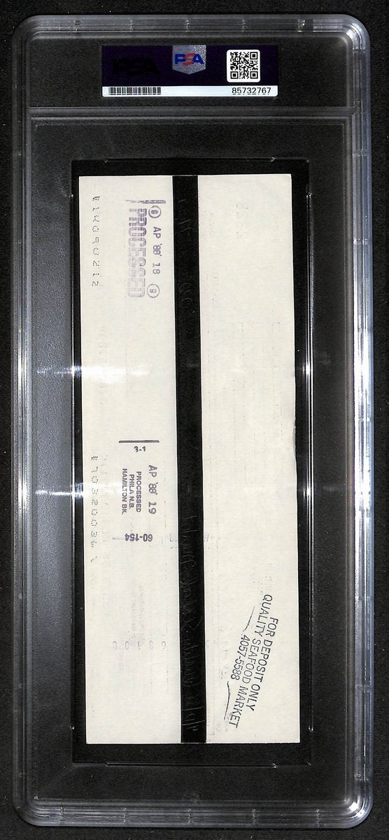 Alan Ameche Signed/Auto 1988 Bank Check 1954 Heisman Wisconsin PSA/DNA 205373