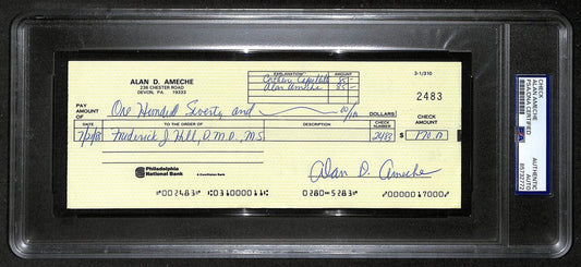 Alan Ameche Signed/Auto 1988 Bank Check 1954 Heisman Wisconsin PSA/DNA 205378