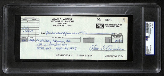 Alan Ameche Signed/Auto 1984 Bank Check 1954 Heisman Wisconsin PSA/DNA 205383