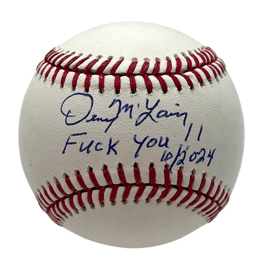 Denny McClain Signed/Inscribed OML Baseball Detroit Tigers PSA/DNA 205457