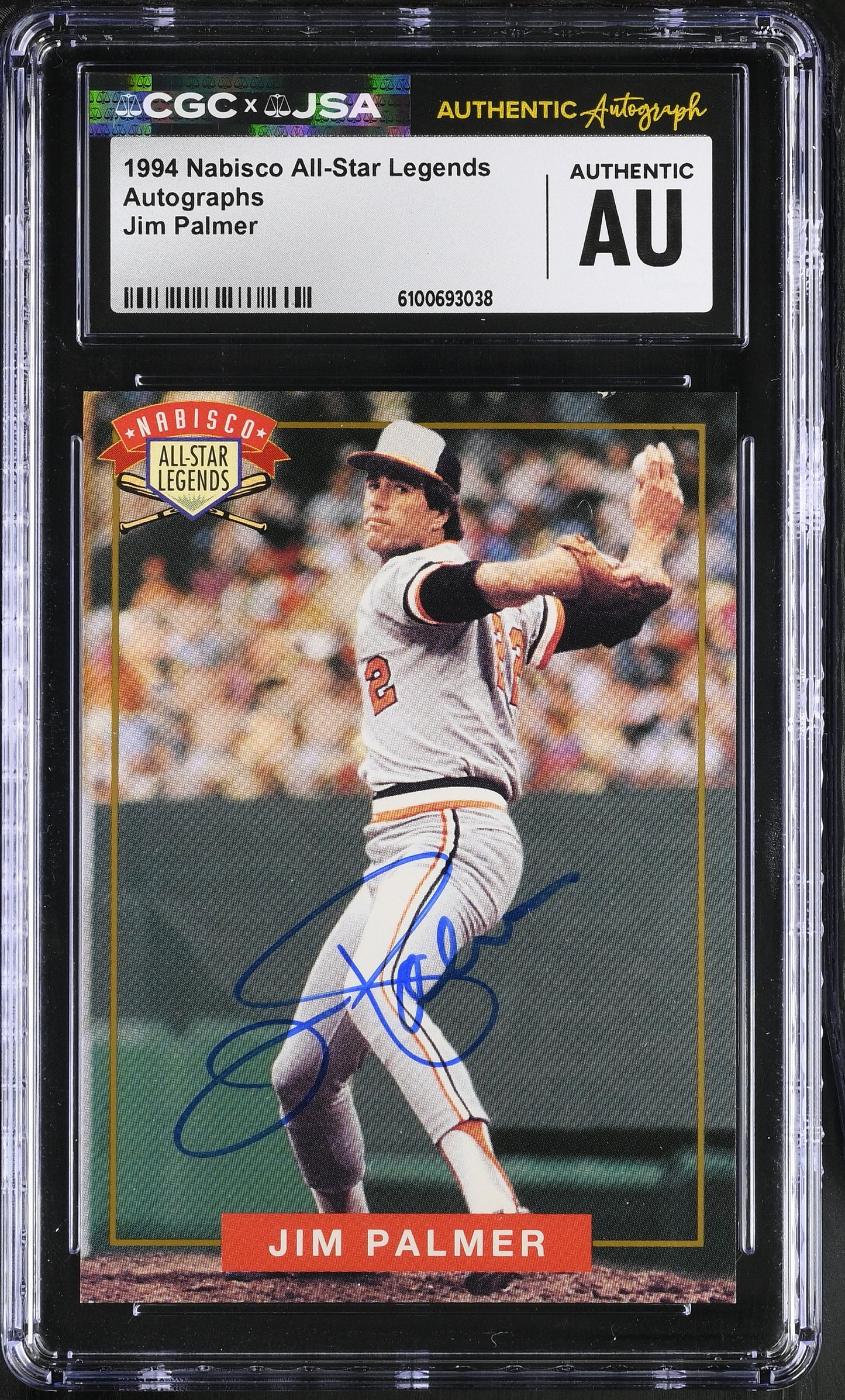 Jim Palmer 1994 Nabisco All-Star Legends Signed Card HOF CGC x JSA BA206386