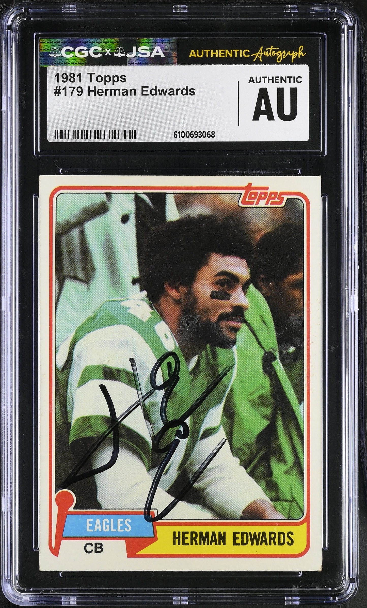 Herman Edwards 1981 Topps Signed/Autographed Card #179 CGC x JSA BA206405