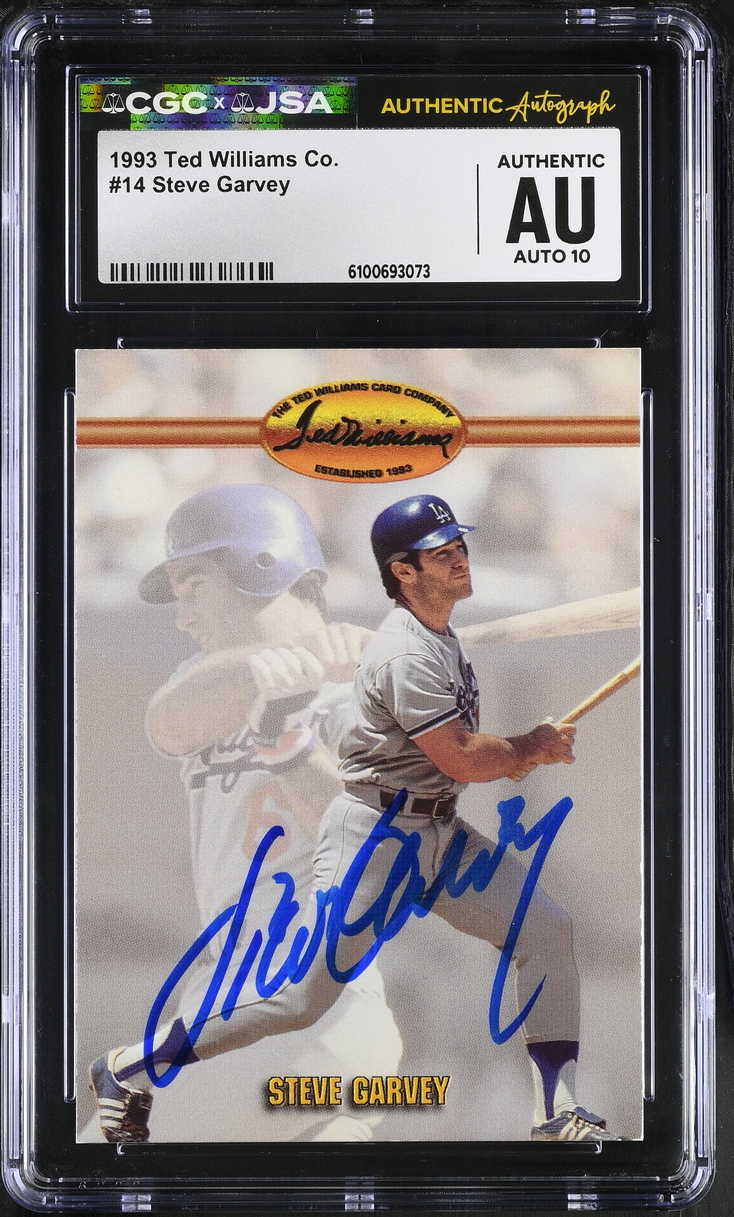 Steve Garvey 1993 Ted Williams Co. Signed/Auto Card #14 CGC x JSA 10 BA206410