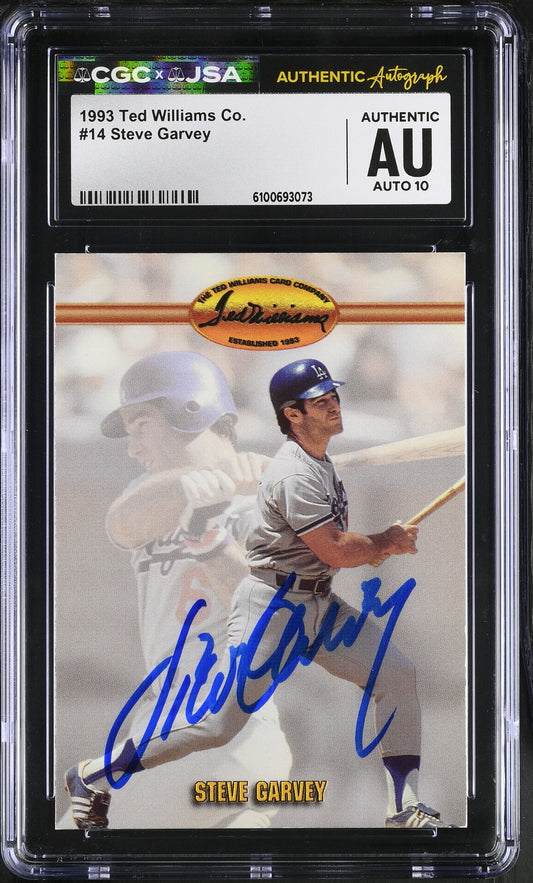 Steve Garvey 1993 Ted Williams Co. Signed/Auto Card #14 CGC x JSA 10 BA206410