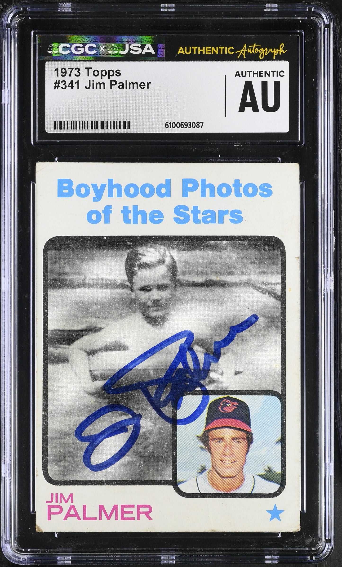 Jim Palmer 1973 Topps Signed/Autographed Card #341 HOF CGC x JSA BA206424
