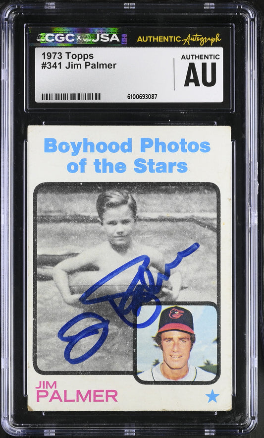 Jim Palmer 1973 Topps Signed/Autographed Card #341 HOF CGC x JSA BA206424