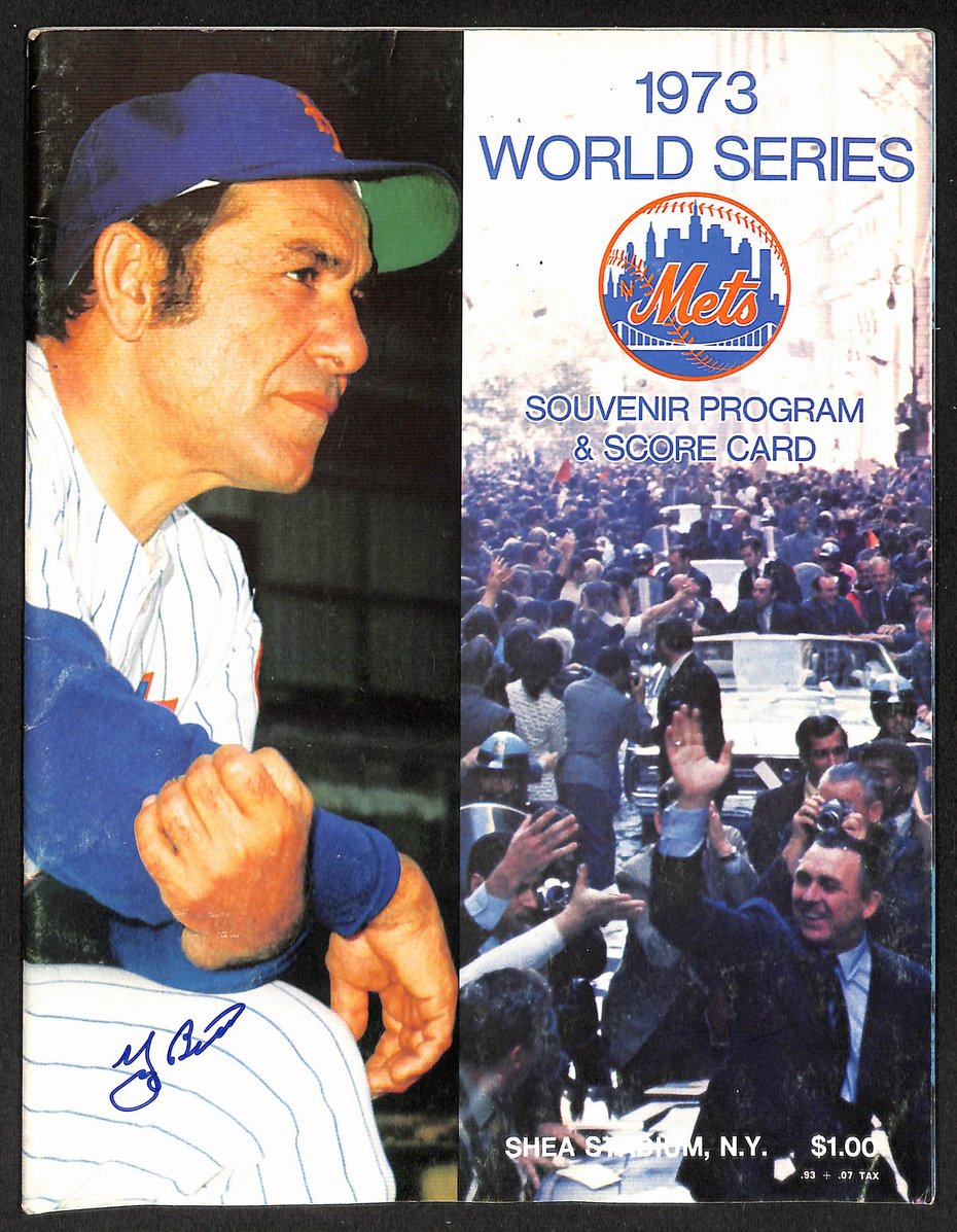 Yogi Berra HOF Signed/Auto 1973 World Series Program/Score Card PSA/DNA 206174