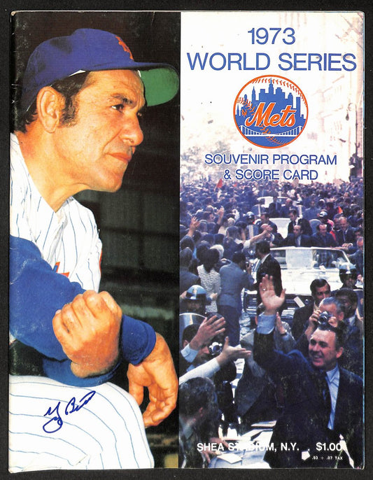 Yogi Berra HOF Signed/Auto 1973 World Series Program/Score Card PSA/DNA 206174