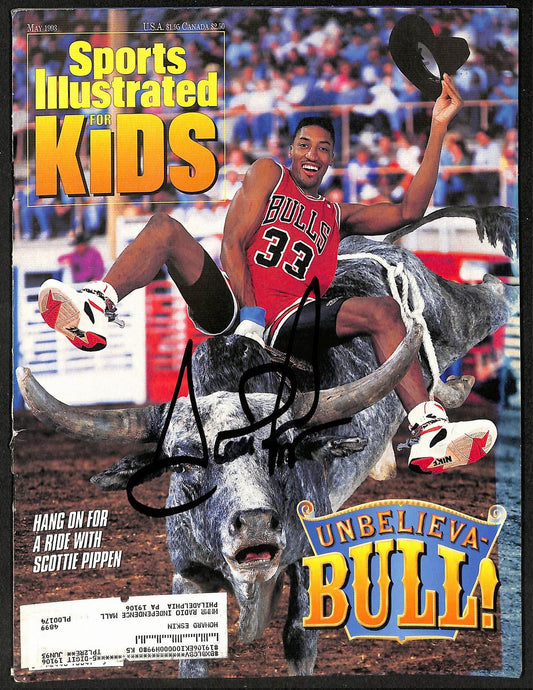 Scottie Pippen HOF Signed 1993 Sports Illustrated Kids Magazine PSA/DNA 206178