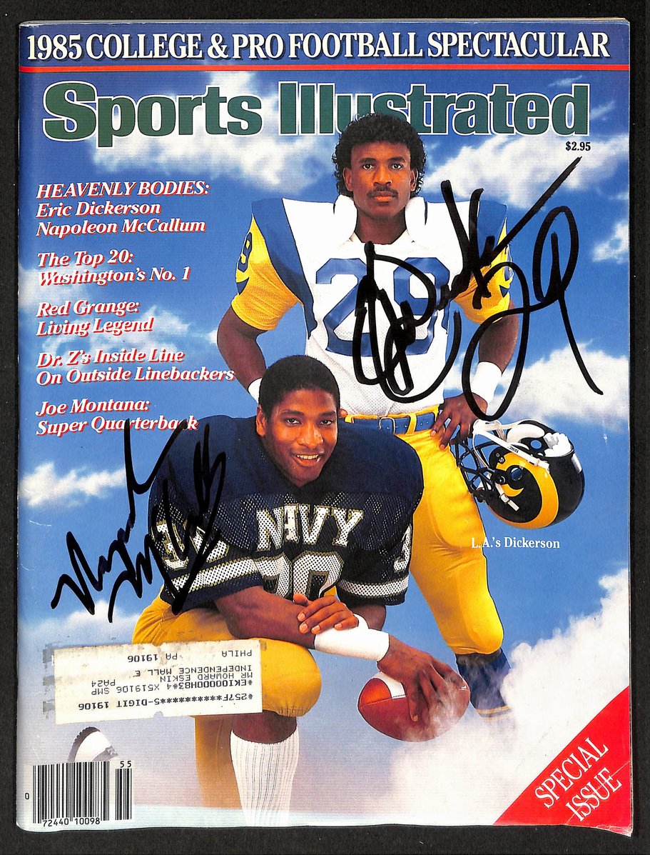 Dickerson/McCallum Signed/Auto 1985 Sports Illustrated Magazine PSA/DNA 206182