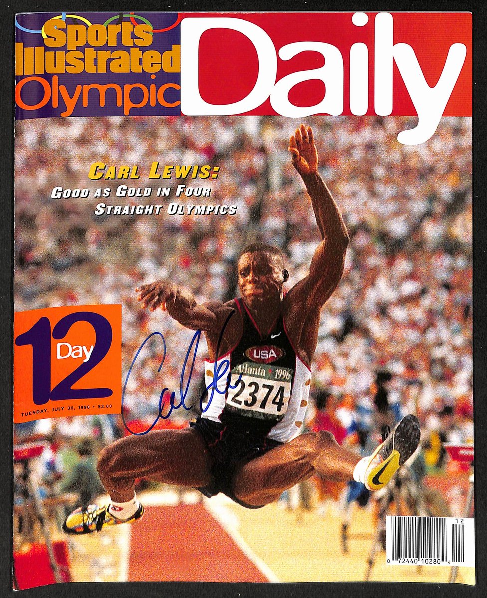 Carl Lewis Signed 1996 Sports Illustrated Olympic Daily Magazine PSA/DNA 206190