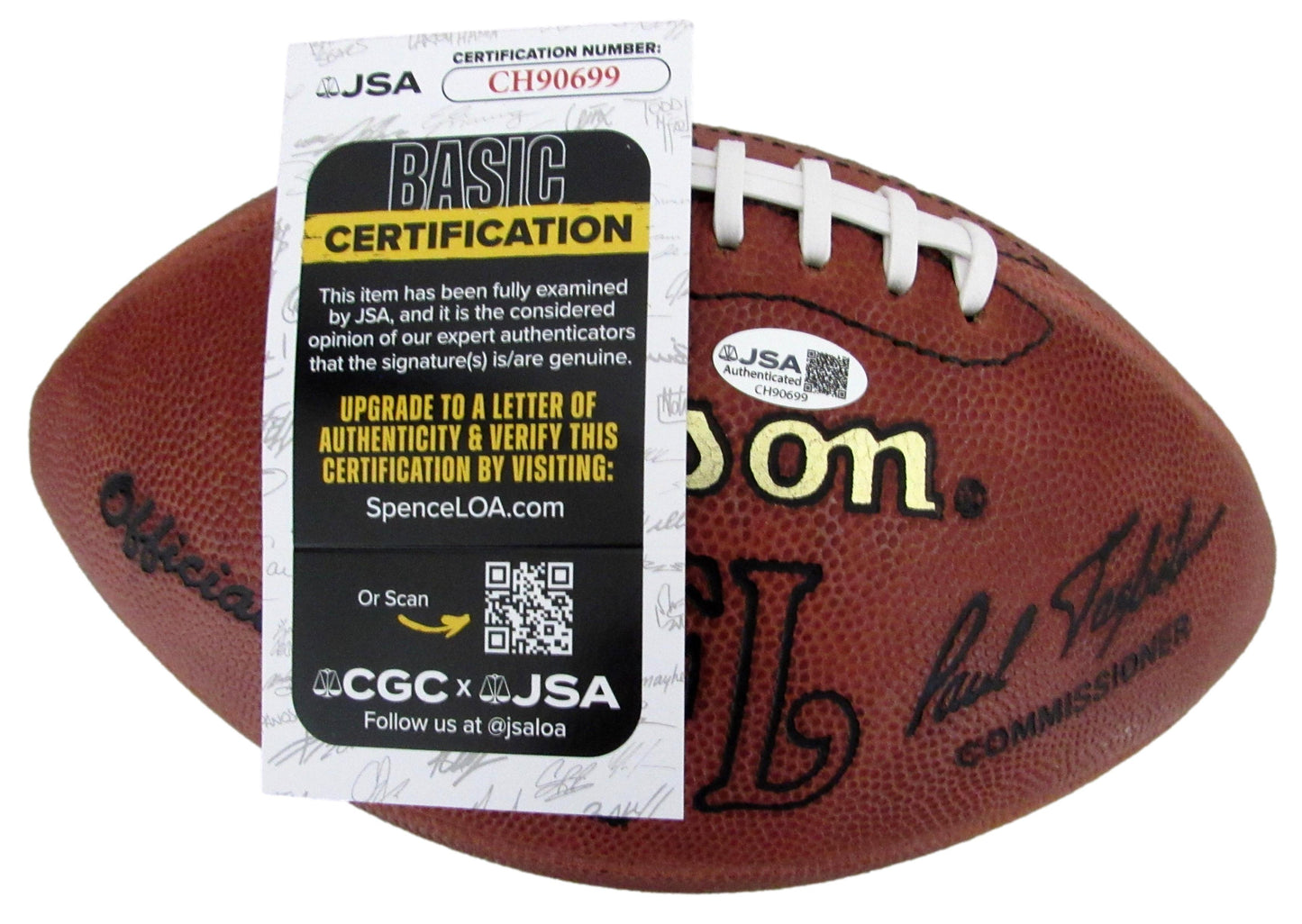 Jerry Rice HOF Signed/Autographed Wilson NFL Leather Football 49ers JSA 204875