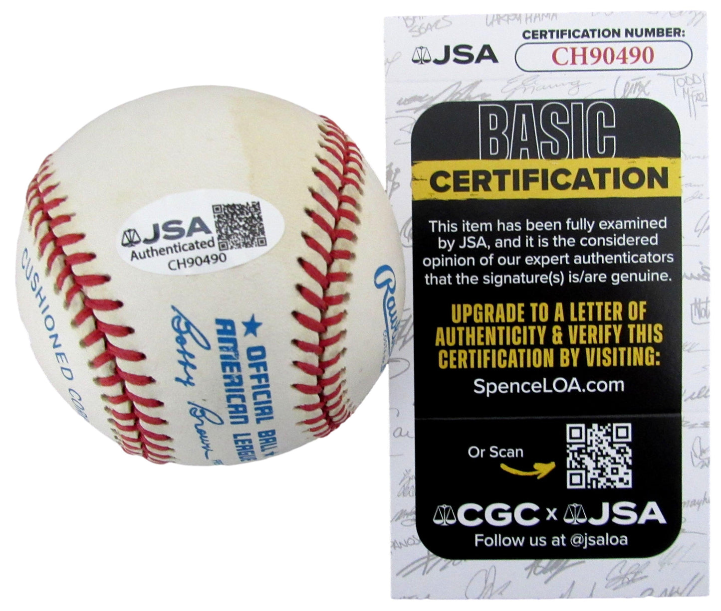 Whitey Ford HOF Signed/Autographed OAL Baseball New York Yankees JSA 204860