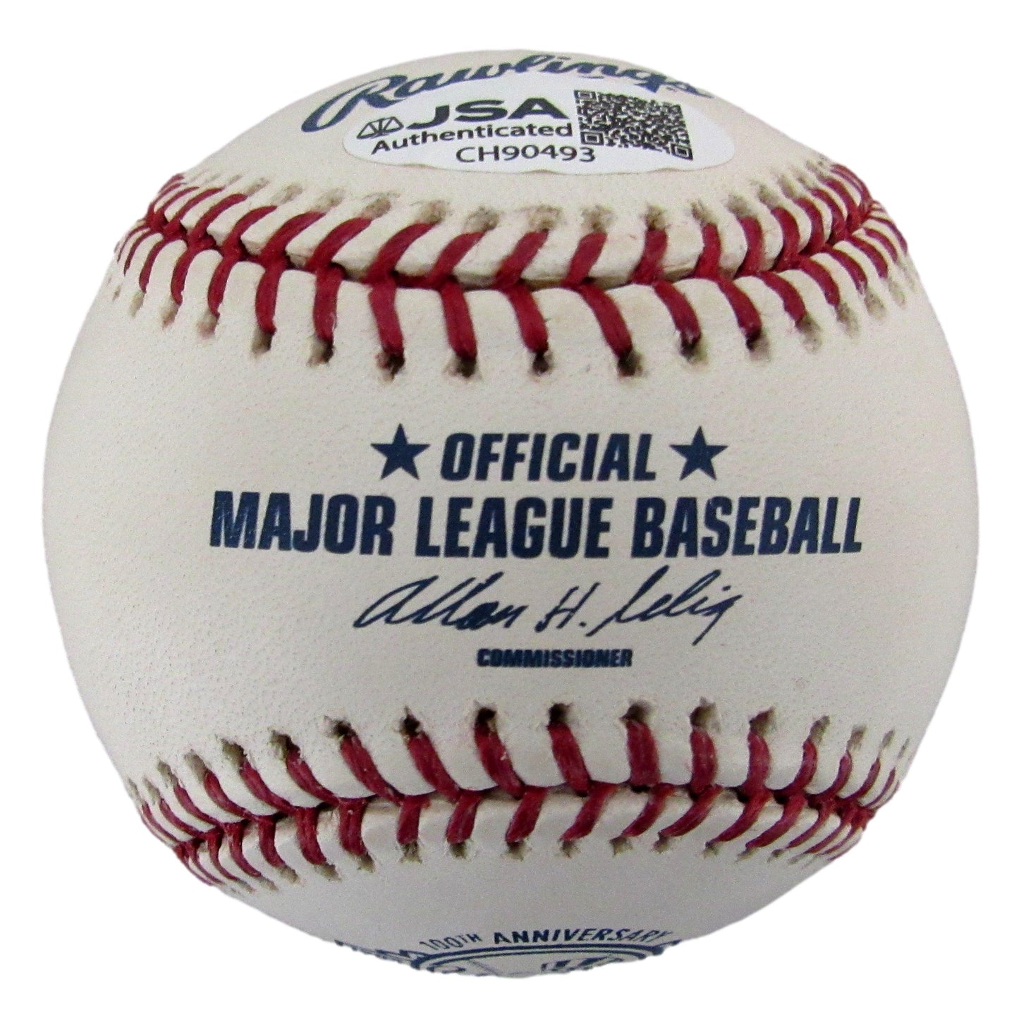 Johnny Blanchard Signed/Auto OML Yankees 100th Anniversary Baseball JSA 204863
