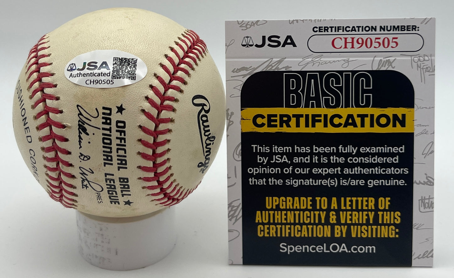 Red Schoendienst HOF Signed/Autographed ONL Baseball Cardinals JSA 206129