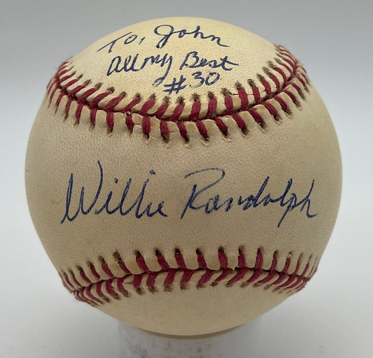 Willie Randolph Signed/Inscribed ONL Baseball Los Angeles Dodgers JSA 206132