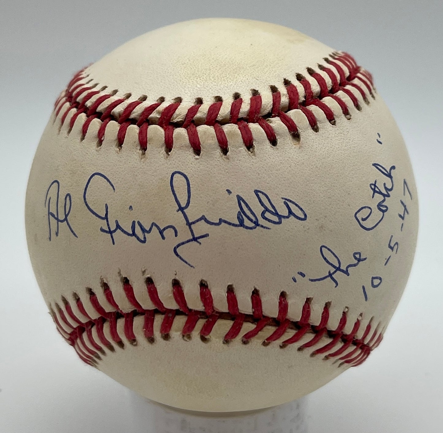 Al Gionfriddo Signed/Inscribed ONL Baseball Brooklyn Dodgers JSA 206144