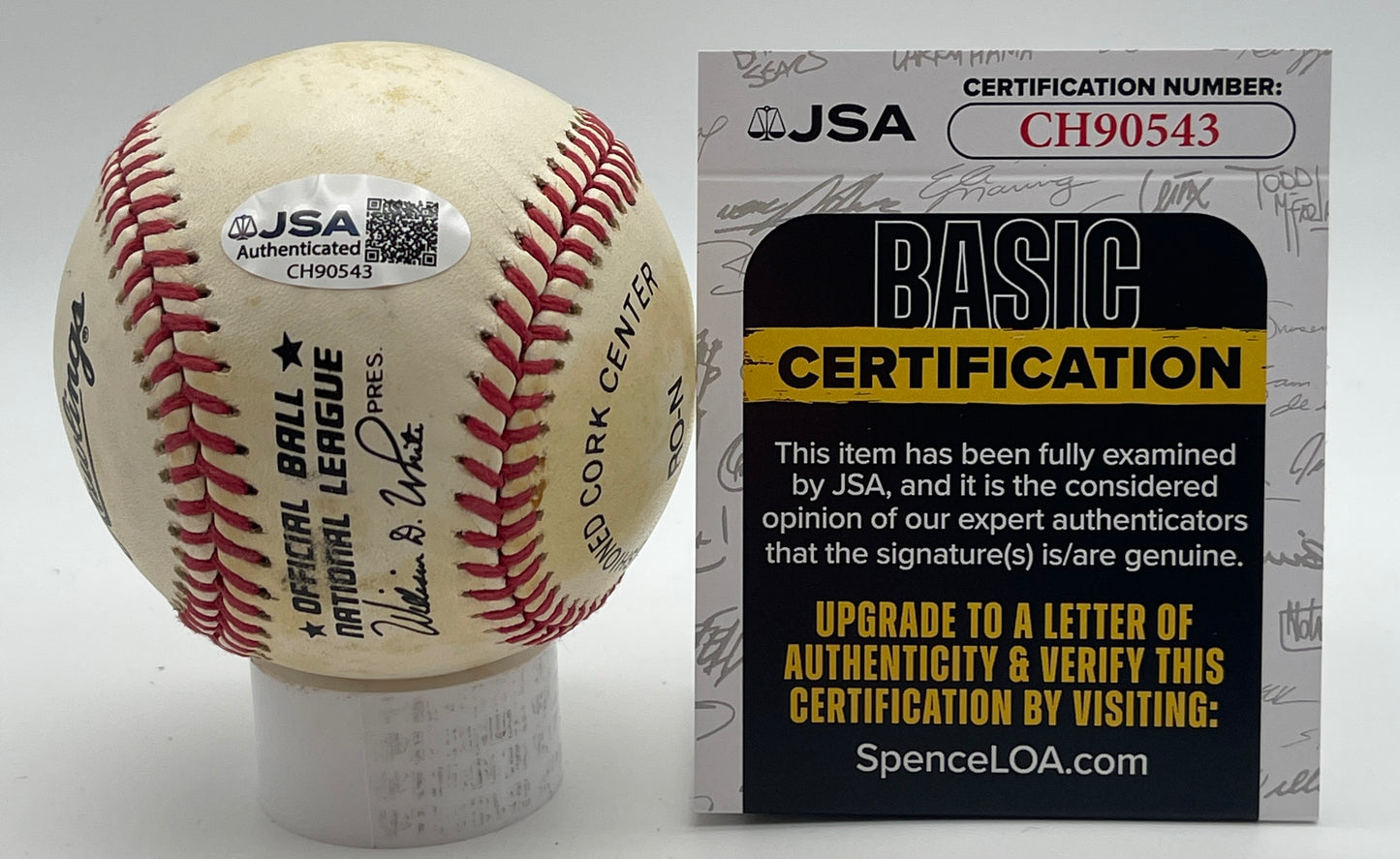 Ralph Branca Signed/Autographed ONL Baseball Brooklyn Dodgers JSA 206149