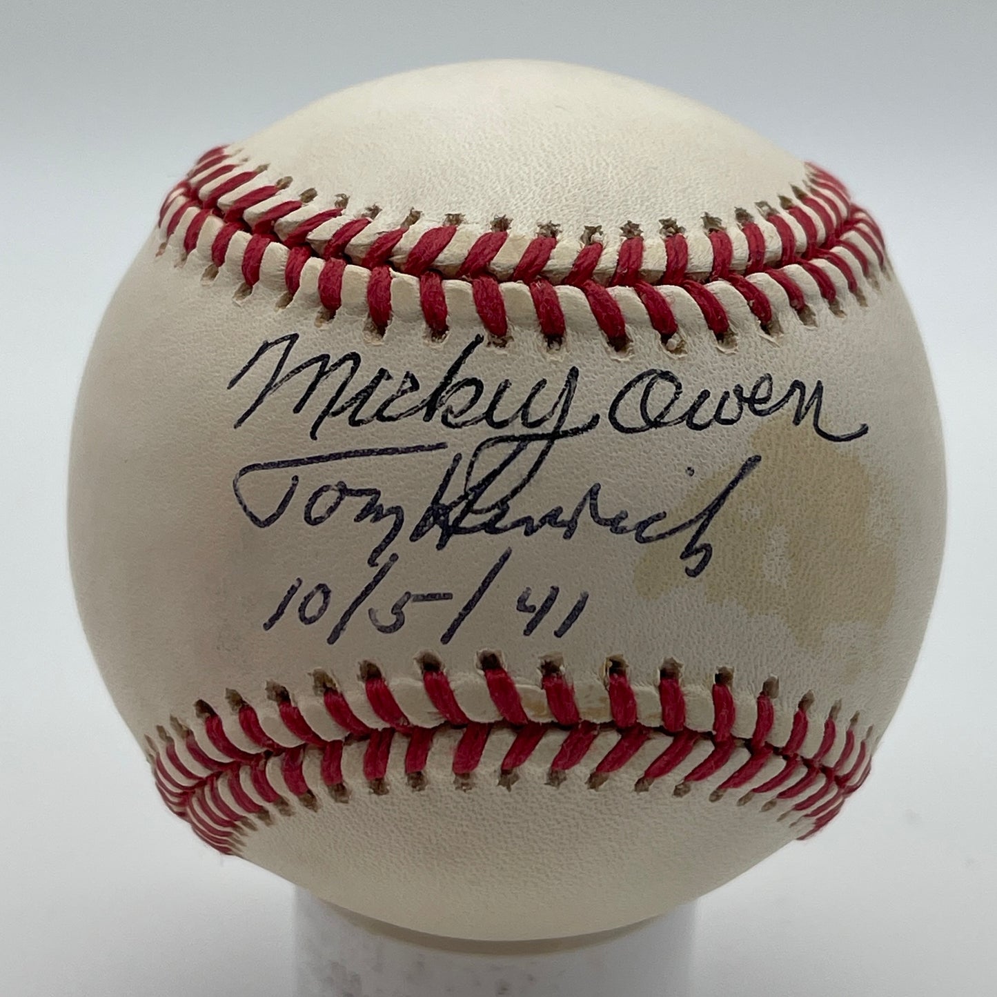 Mickey Owen/Henrich Tommy Dual-Signed/Inscr ONL Baseball PSA/DNA 206308