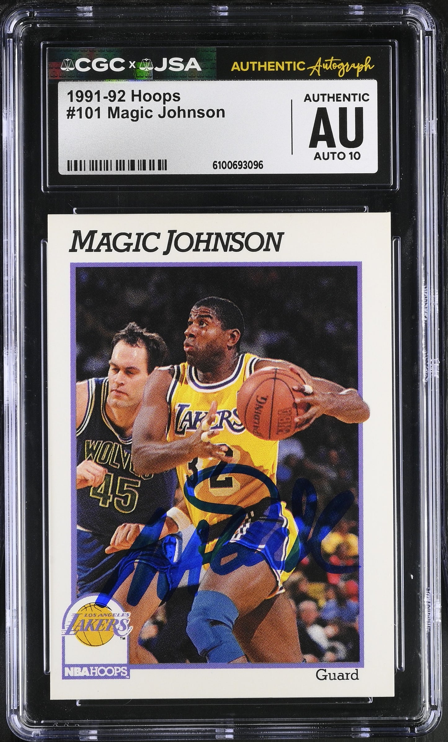 Magic Johnson 1991-92 Hoops Signed/Autographed Card #101 CGC x JSA 10 BA206484