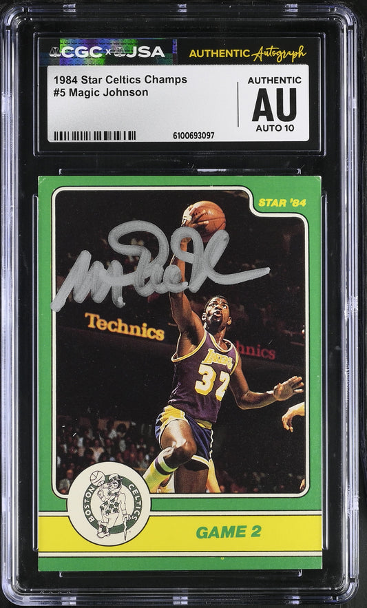 Magic Johnson 1984 Star Signed/Autographed Card #5 CGC x JSA 10 BA206485