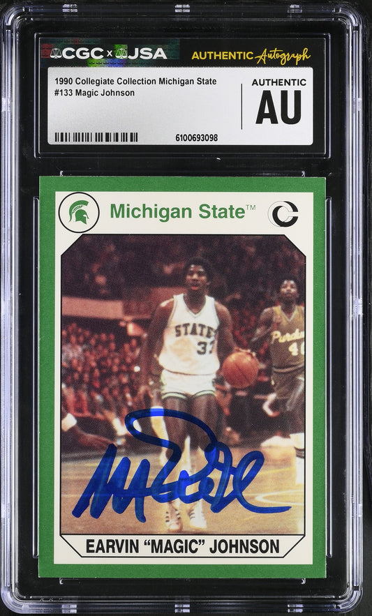 Magic Johnson 1990 Collegiate Collection Signed/Auto Card 133 CGC x JSA BA206486