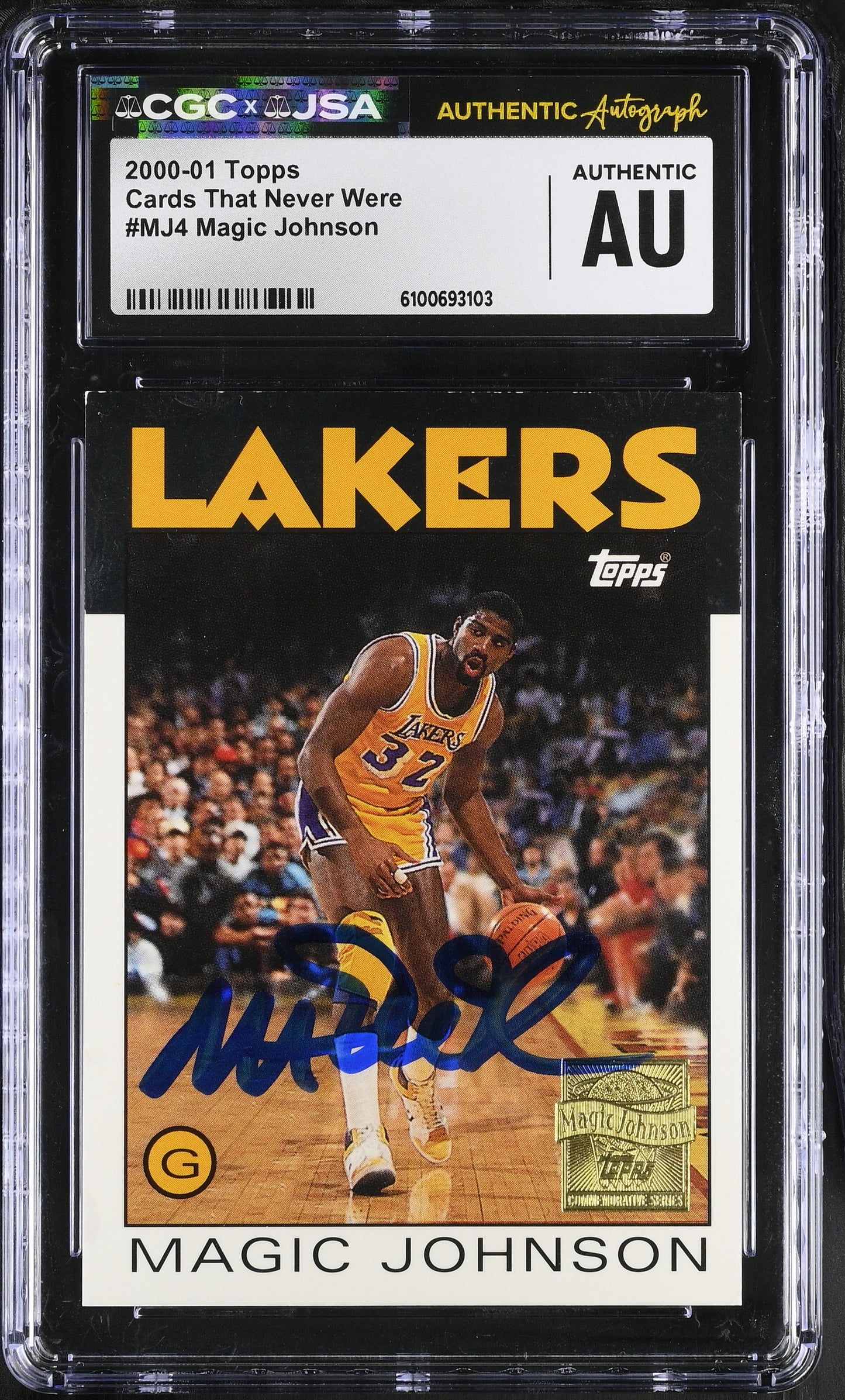 Magic Johnson 2000-01 Topps Signed/Autographed Card #MJ4 CGC x JSA BA206491