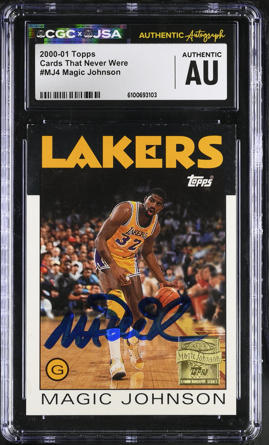 Magic Johnson 2000-01 Topps Signed/Autographed Card #MJ4 CGC x JSA BA206491