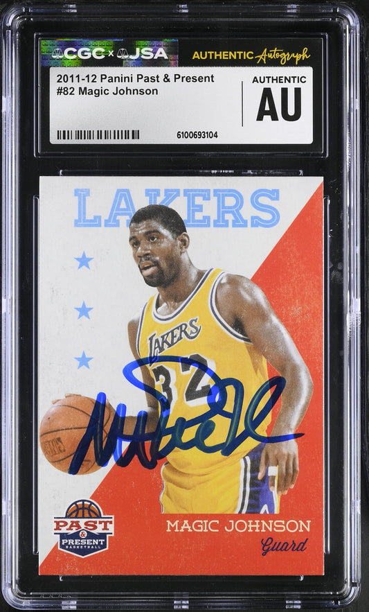 Magic Johnson 2011-12 Panini Signed/Autographed Card #82 CGC x JSA BA206492