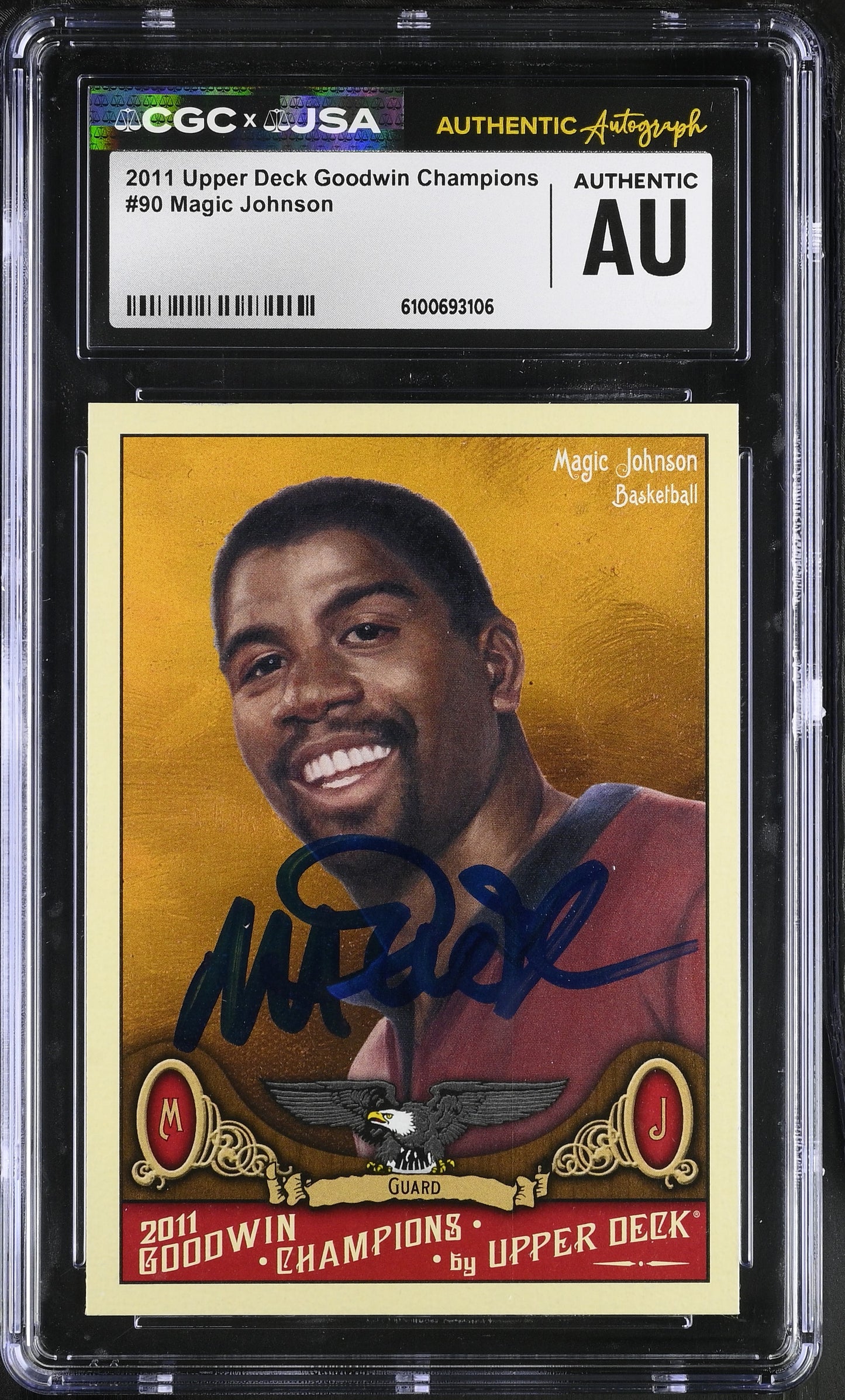 Magic Johnson 2001 Upper Deck Goodwin Signed/Auto Card #90 CGC x JSA BA206494