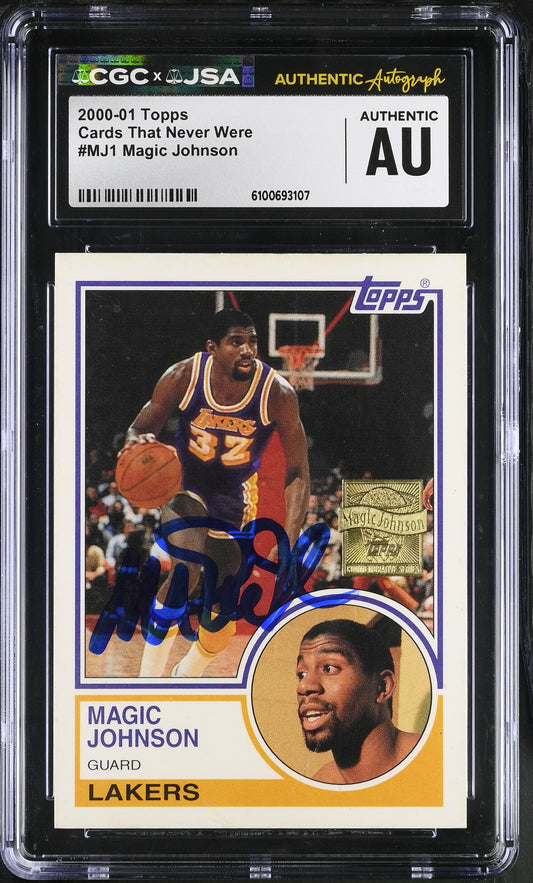 Magic Johnson 2000-01 Topps Signed/Autographed Card #MJ1 CGC x JSA BA206495
