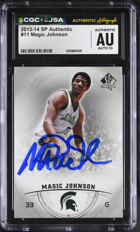 Magic Johnson 2013-14 SP Signed/Autographed Card #11 CGC x JSA 10 BA206497