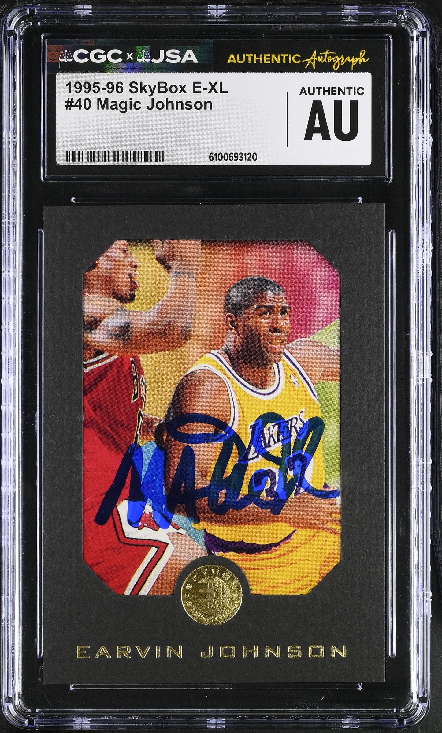 Magic Johnson 1995-96 Skybox E-XL Signed/Autographed Card #40 CGC x JSA BA206508