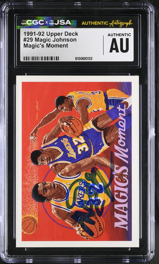 Magic Johnson 1991-92 Upper Deck Signed/Autographed Card #29 CGC x JSA BA206510