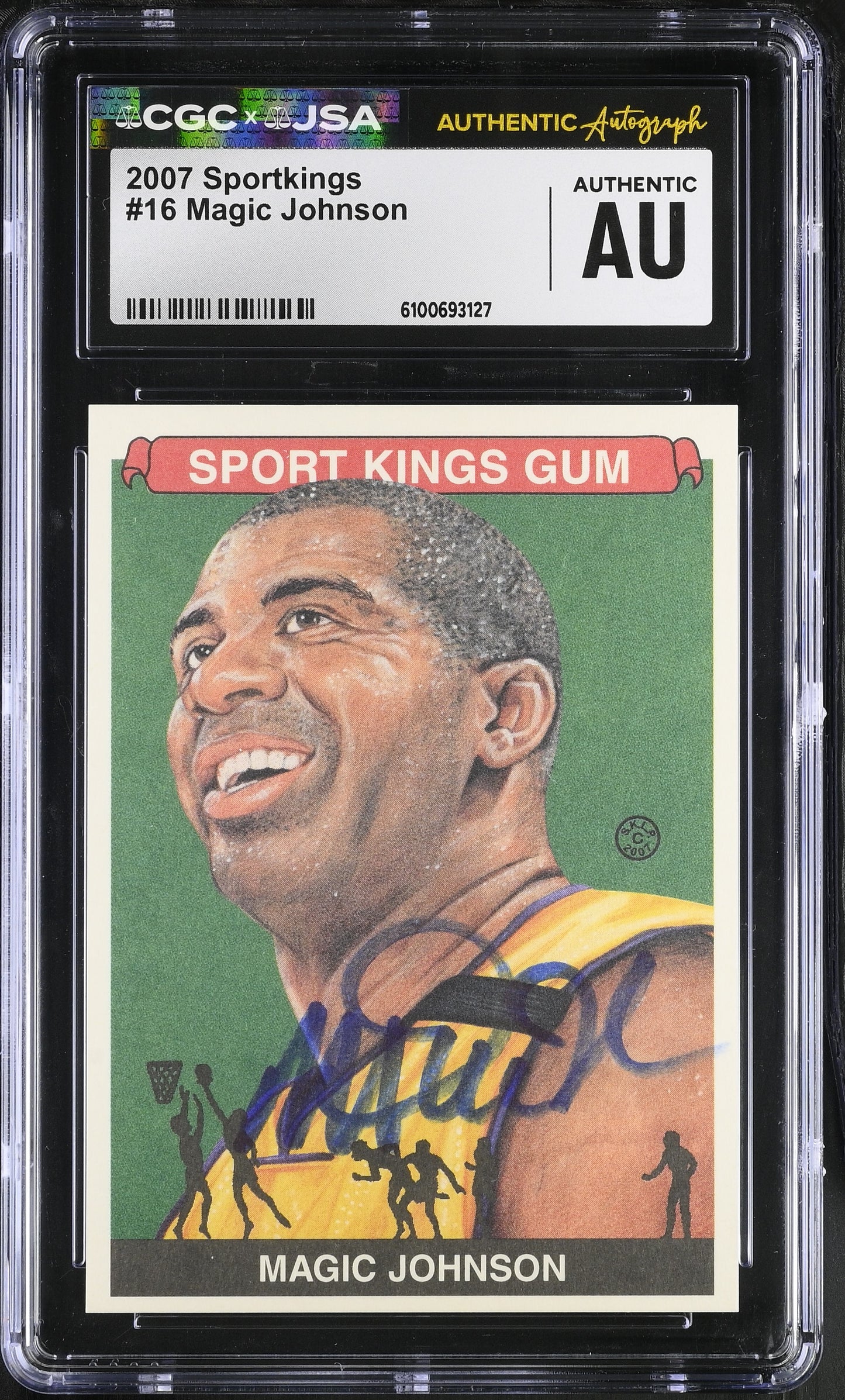 Magic Johnson 2007 Sportkings Signed/Autographed Card #16 CGC x JSA BA206515