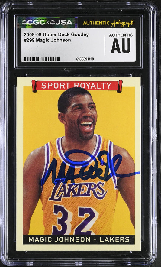 Magic Johnson 2008-09 Upper Deck Goudey Signed/Auto Card #299 CGC x JSA BA206517
