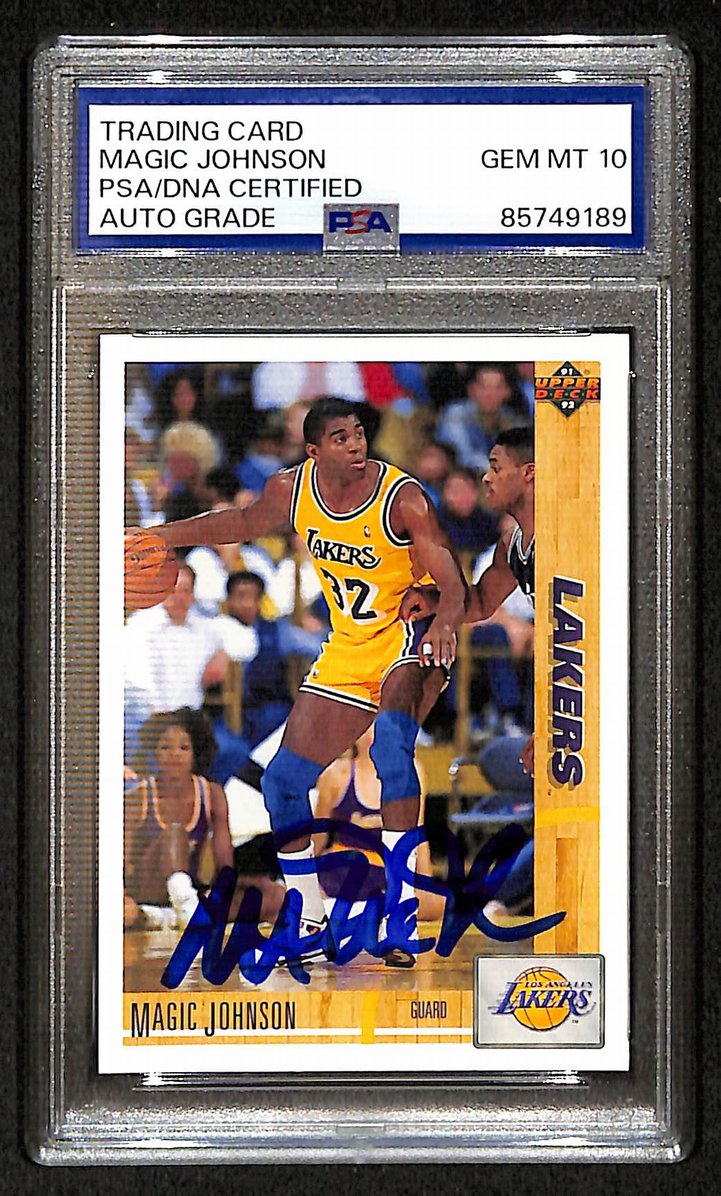 Magic Johnson 1991-92 Upper Deck Signed/Autographed Card #45 PSA/DNA 10 BA205853