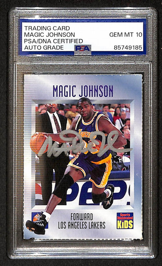 Magic Johnson Sports Illustrated for Kids Signed Card #473 PSA/DNA 10 BA205855