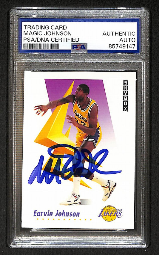 Magic Johnson 1991-92 Skybox Signed/Autographed Card #137 PSA/DNA  BA206354