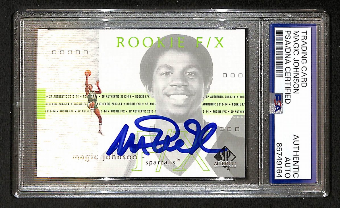 Magic Johnson 2013-14 SPA Rookie FX Signed/Auto Card #67 PSA/DNA  BA206356