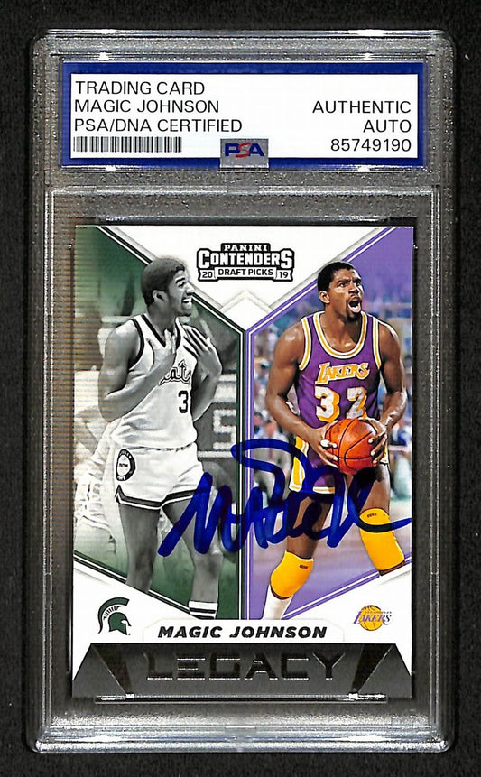 Magic Johnson 2019 Panini Contenders Signed/Auto Card #5 PSA/DNA  BA206357