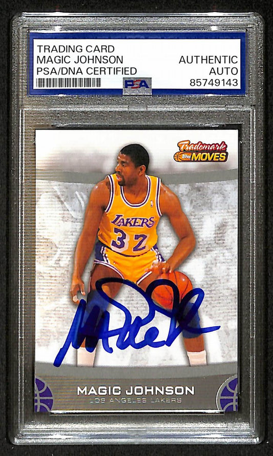Magic Johnson 2007 Topps Trademark Signed/Autographed Card #47 PSA/DNA  BA206359