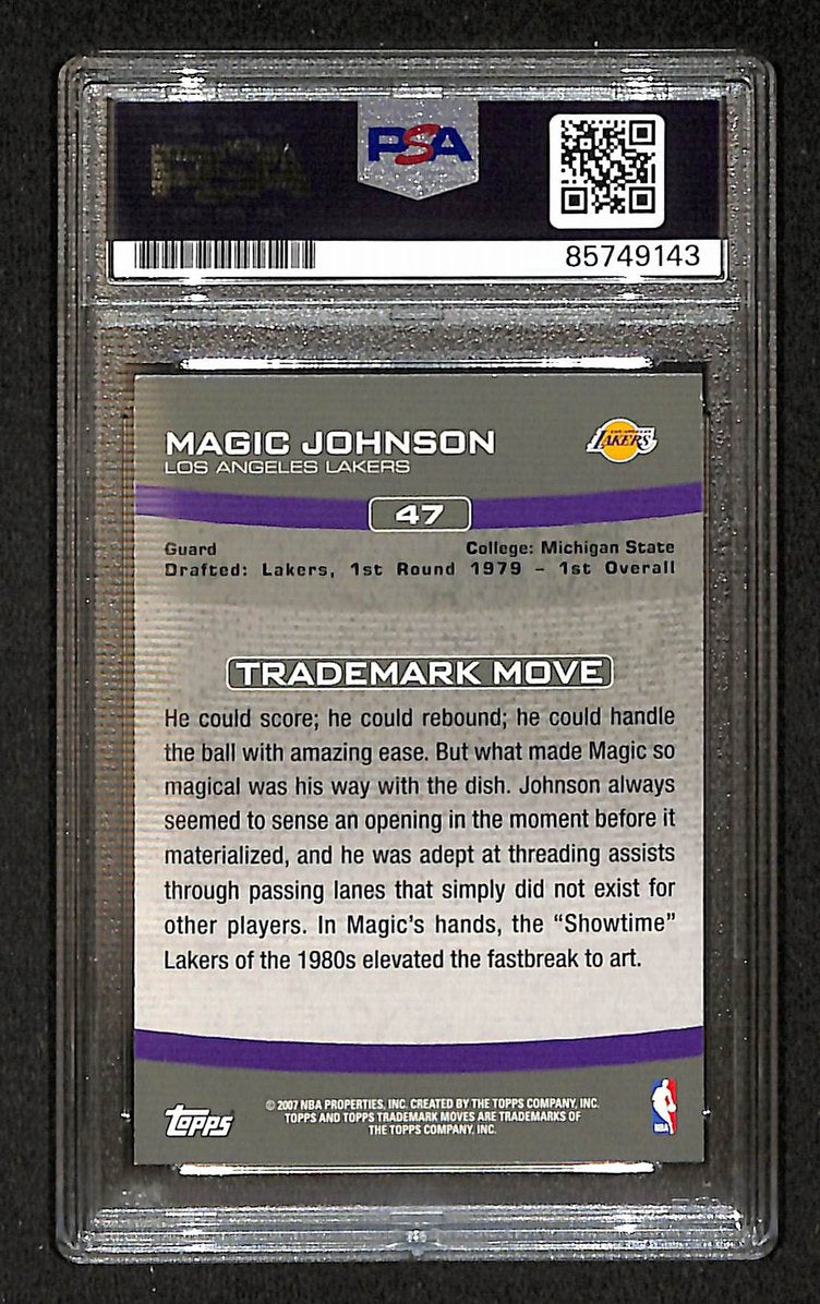Magic Johnson 2007 Topps Trademark Signed/Autographed Card #47 PSA/DNA  BA206359