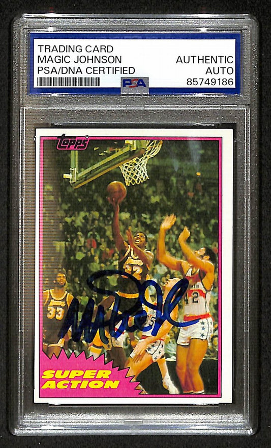 Magic Johnson 1981-82 Topps Signed/Autographed Card #109 PSA/DNA  BA206360