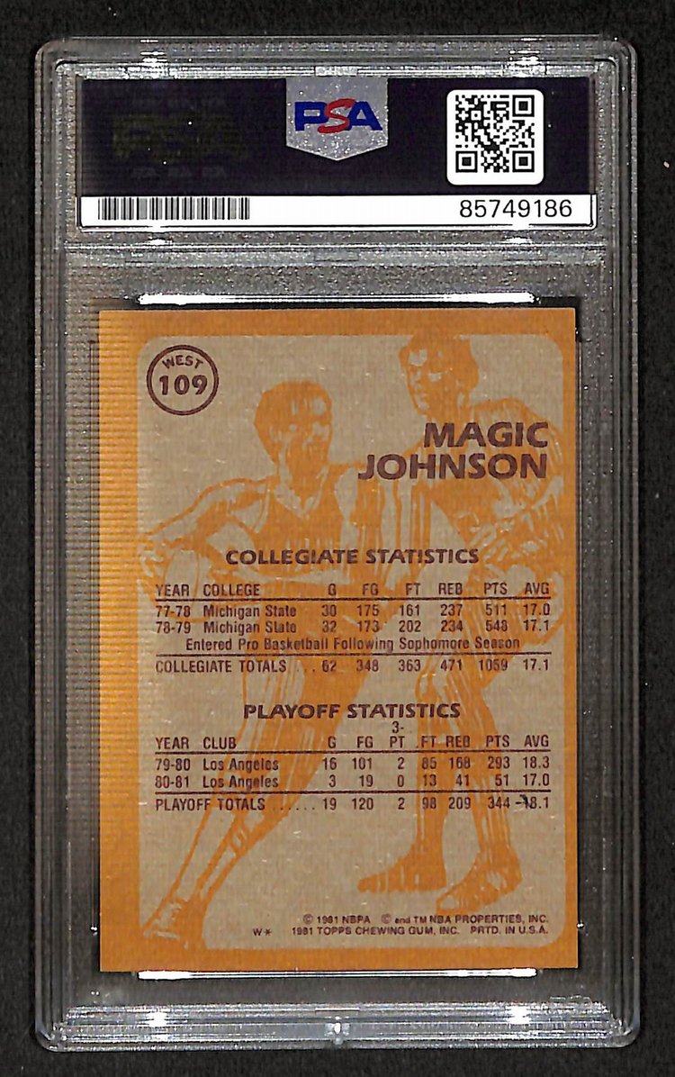 Magic Johnson 1981-82 Topps Signed/Autographed Card #109 PSA/DNA  BA206360