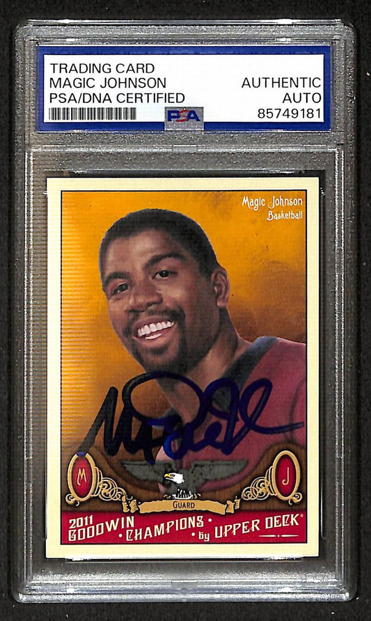 Magic Johnson 2011 Upper Deck Goodwin Signed/Auto Card #90 PSA/DNA  BA206361