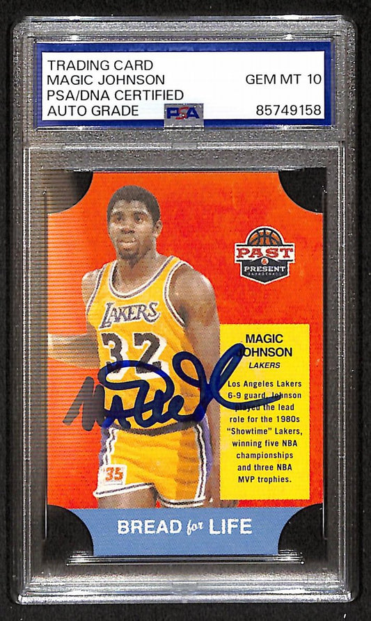Magic Johnson 2012 Panini Signed/Autographed Card #18 PSA/DNA 10 BA206364
